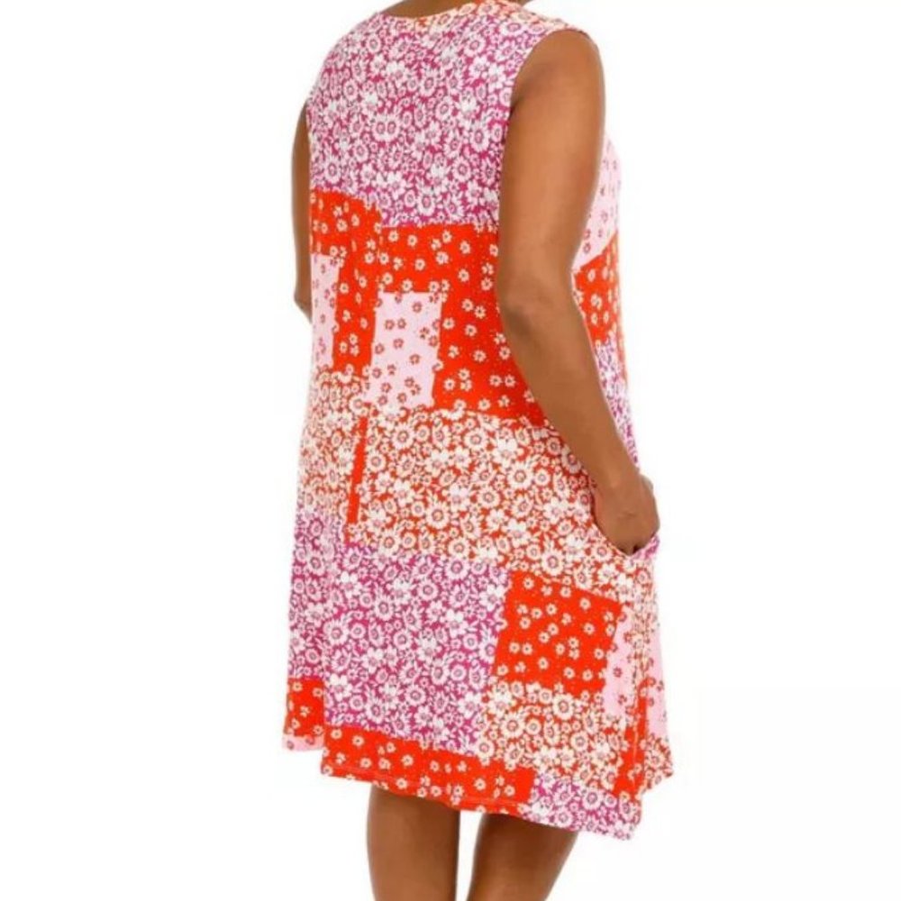 Cupio Plus Stamped Patchwork Pocket Sleeveless Sw… - image 2